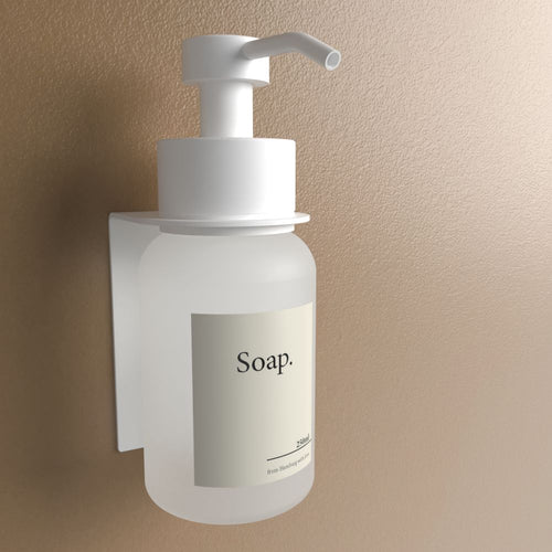 Drill-Free Soap Dispenser – Wall Mount Glass & Steel