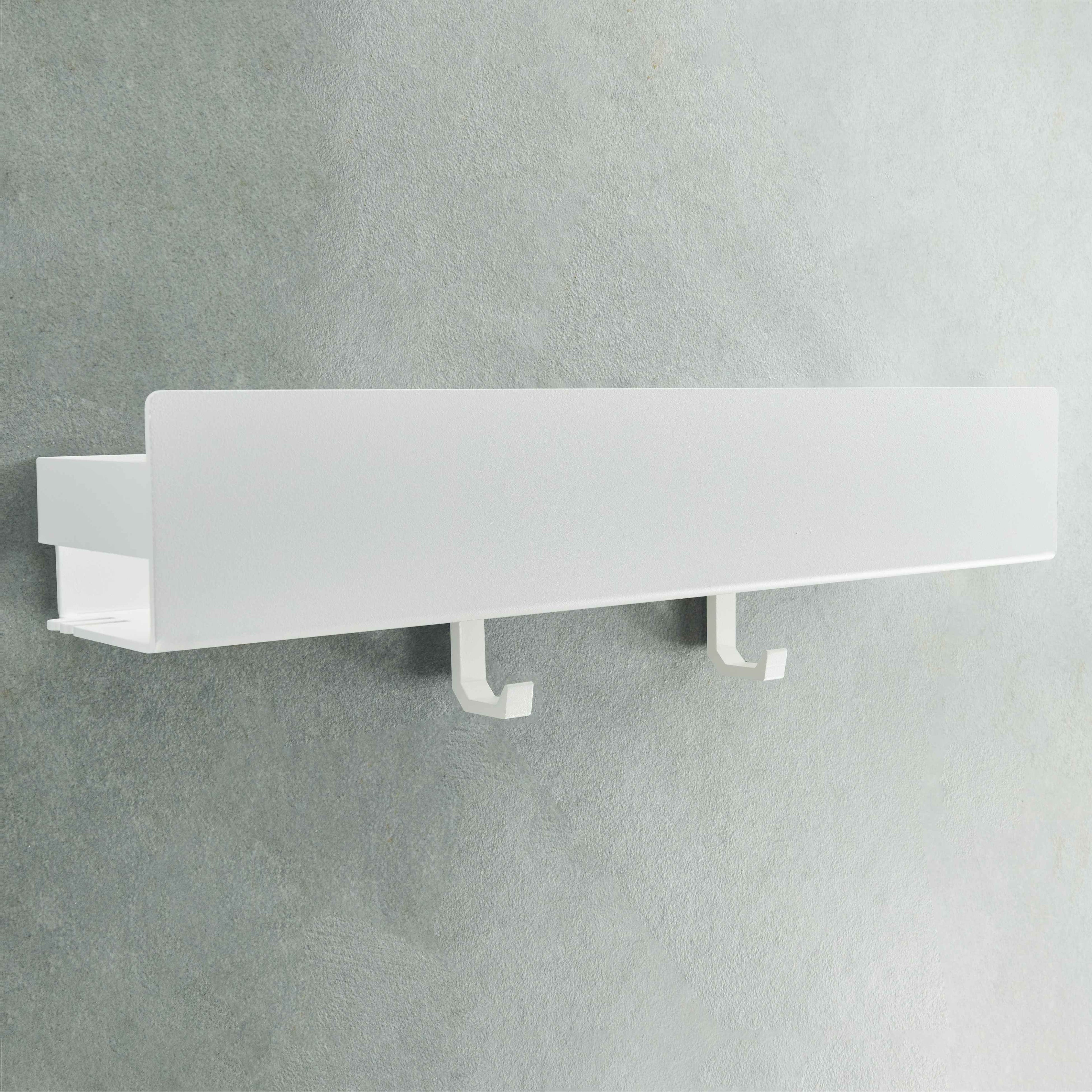 Drill-Free Shower Shelf Matte White 17 inch - Main View