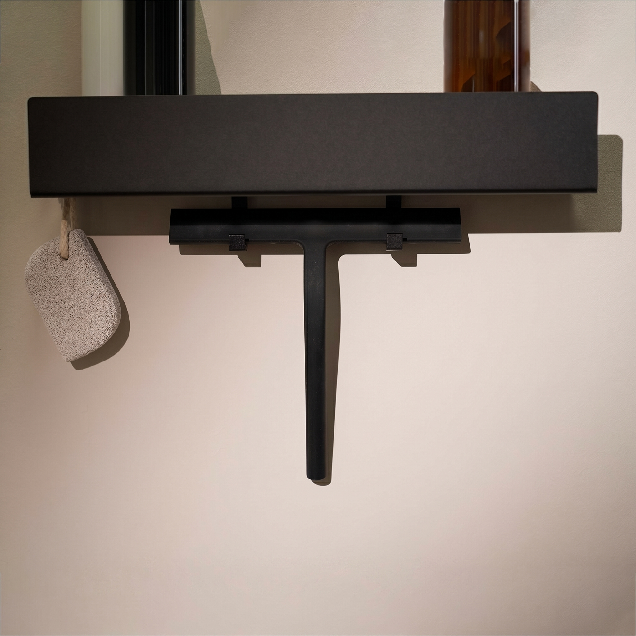 Drill-Free Shower Shelf Matte Black - Lifestyle View 4