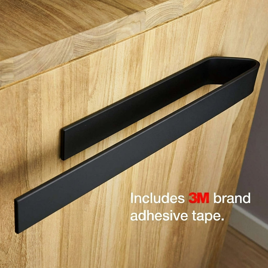 Matte Black adhesive towel bar with 3M adhesive tape — black 40cm