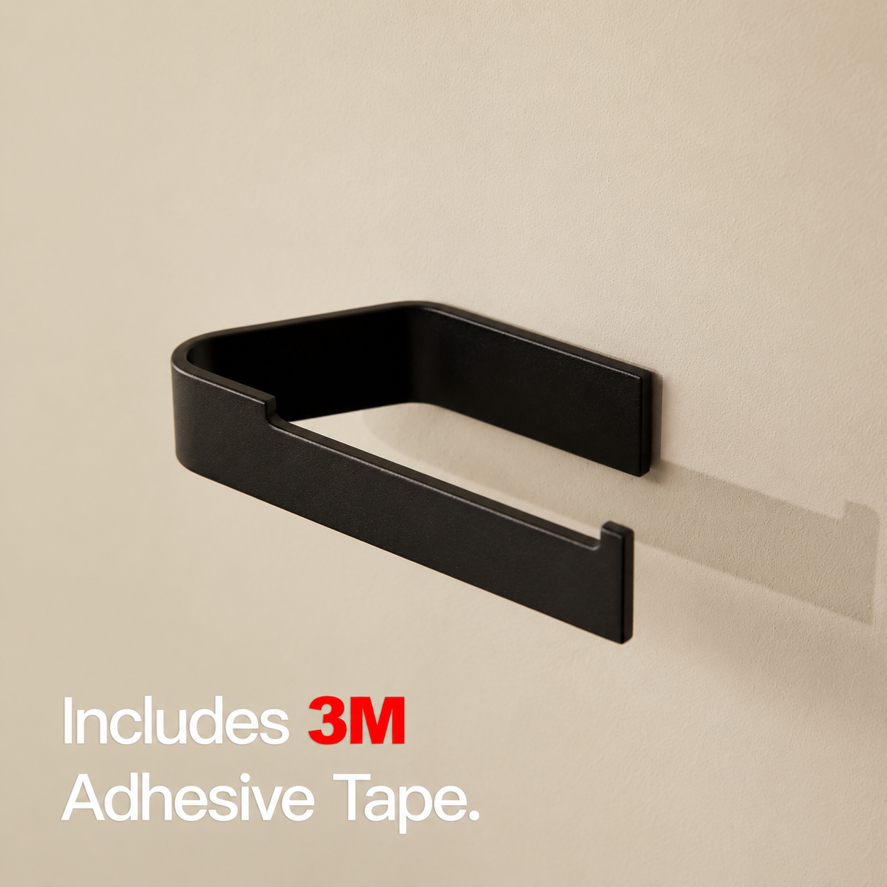Matte Black toilet paper holder black includes 3M adhesive tape
