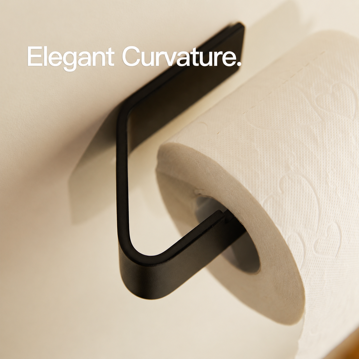 Matte Black toilet paper holder black elegant curvature